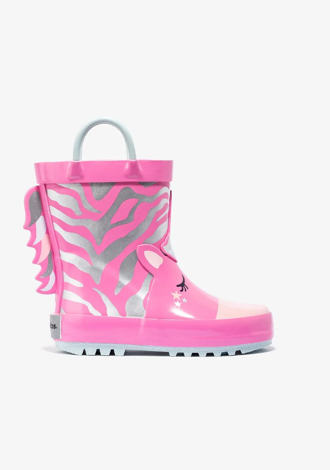 Pink Unicorn Rain Boots Rubber