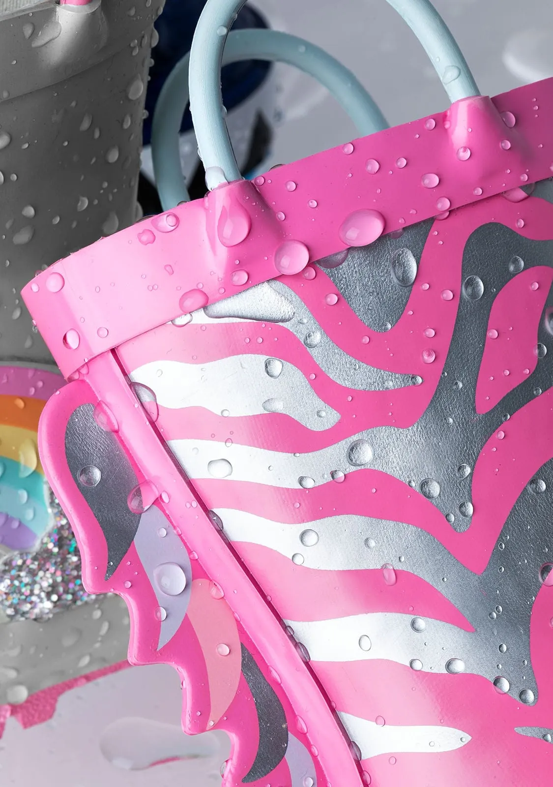 Pink Unicorn Rain Boots Rubber