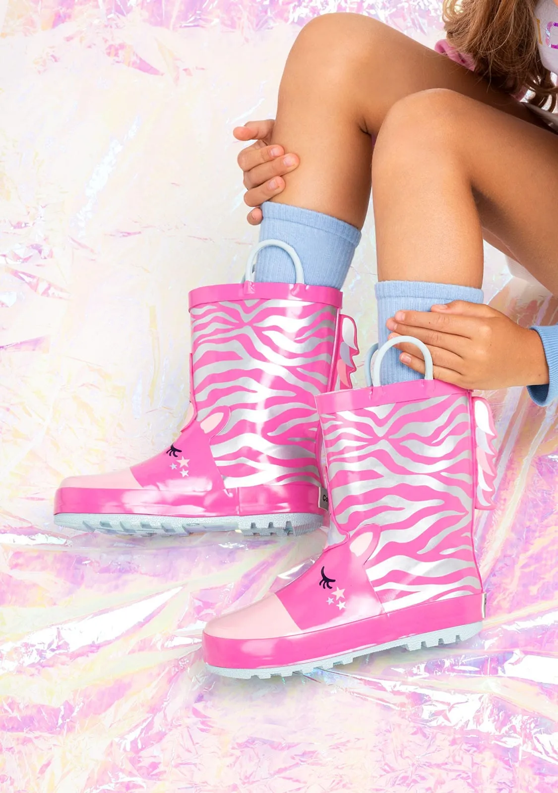 Pink Unicorn Rain Boots Rubber