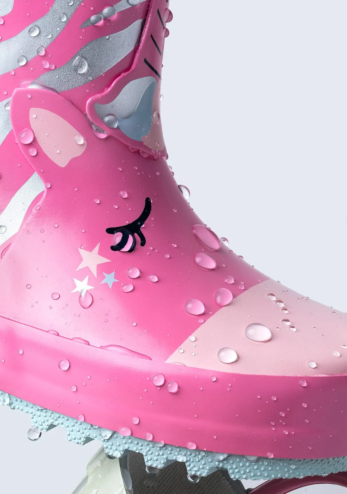 Pink Unicorn Rain Boots Rubber