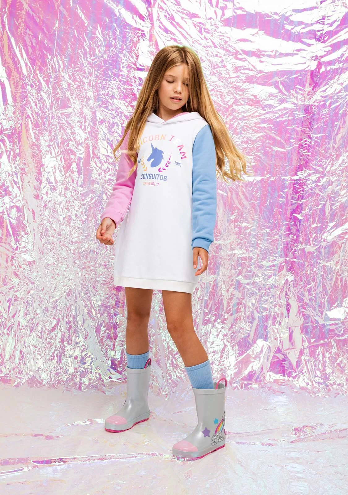 Rainbow Silver Grey Rain Boots Rubber