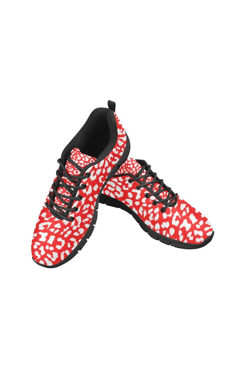 Red Leopard Women's Breathable Running Shoes