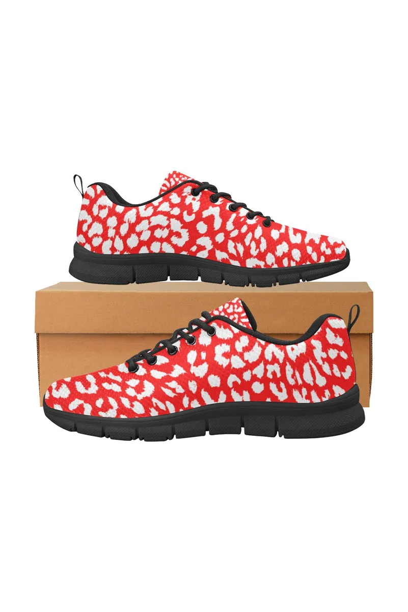 Red Leopard Women's Breathable Running Shoes