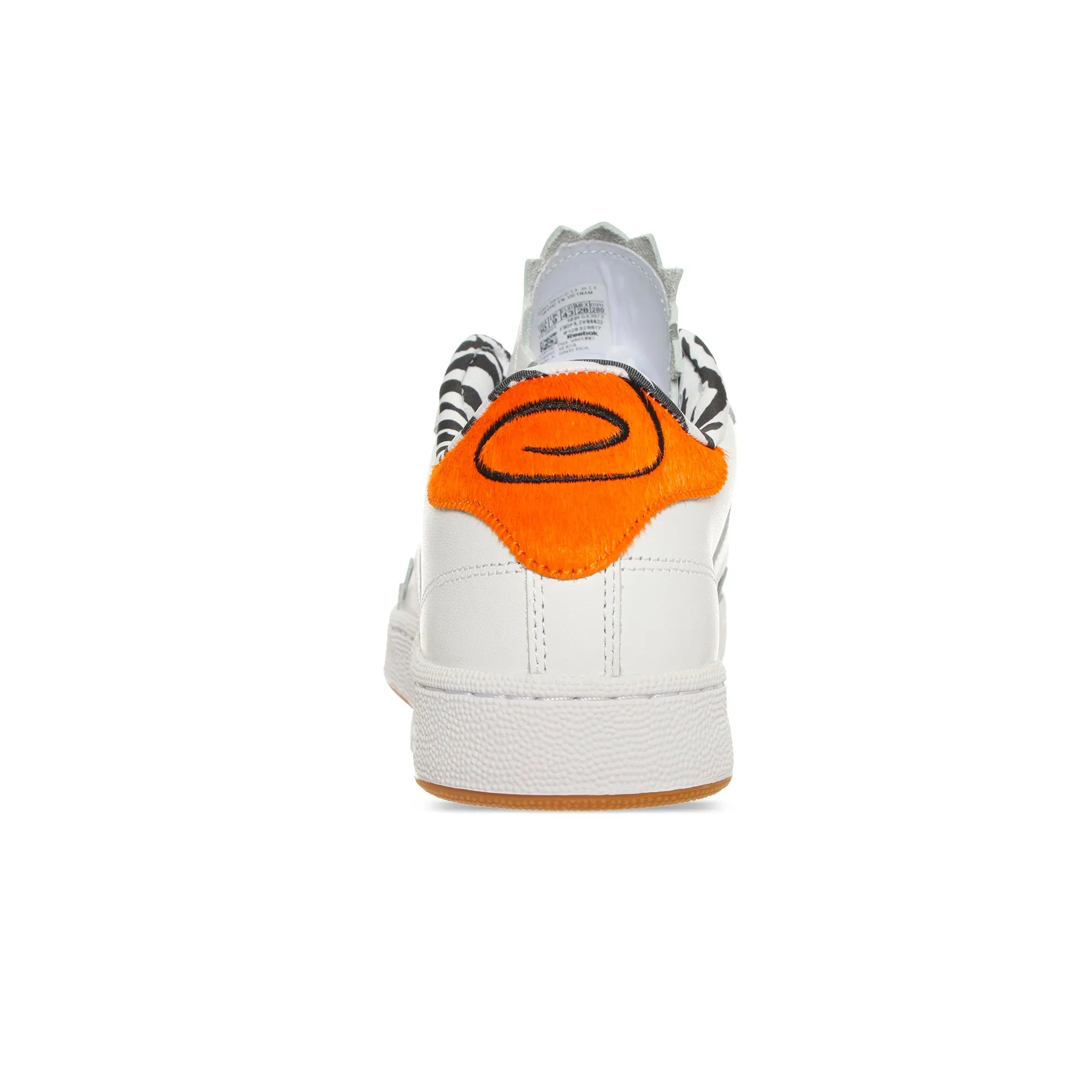 Reebok Mens Club C Shoes 'Ftwr white/black/thermal orange'