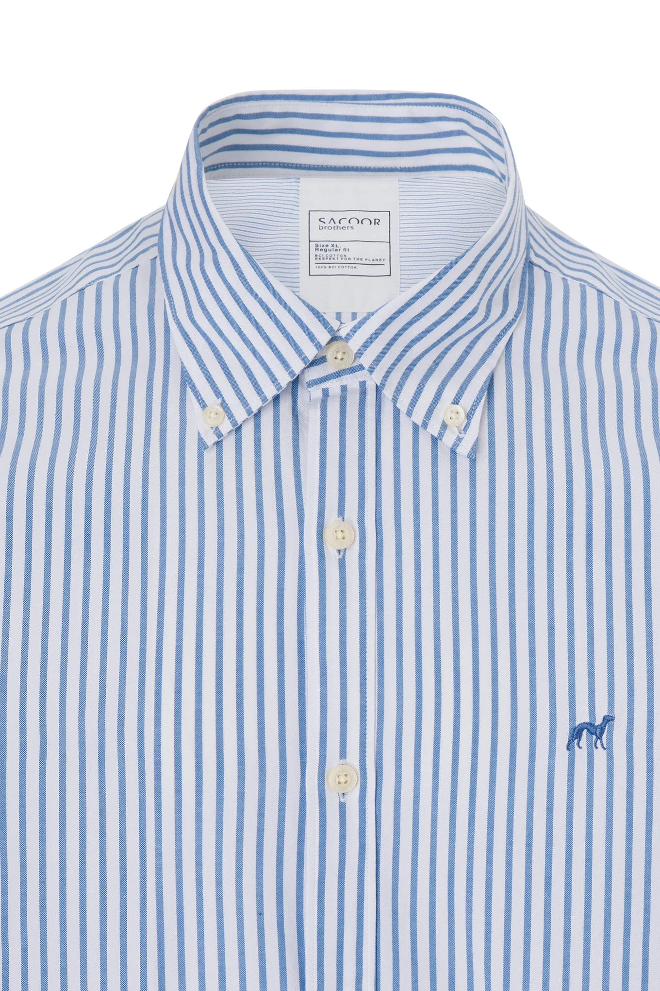 Regular fit 100% bci cotton striped oxford shirt