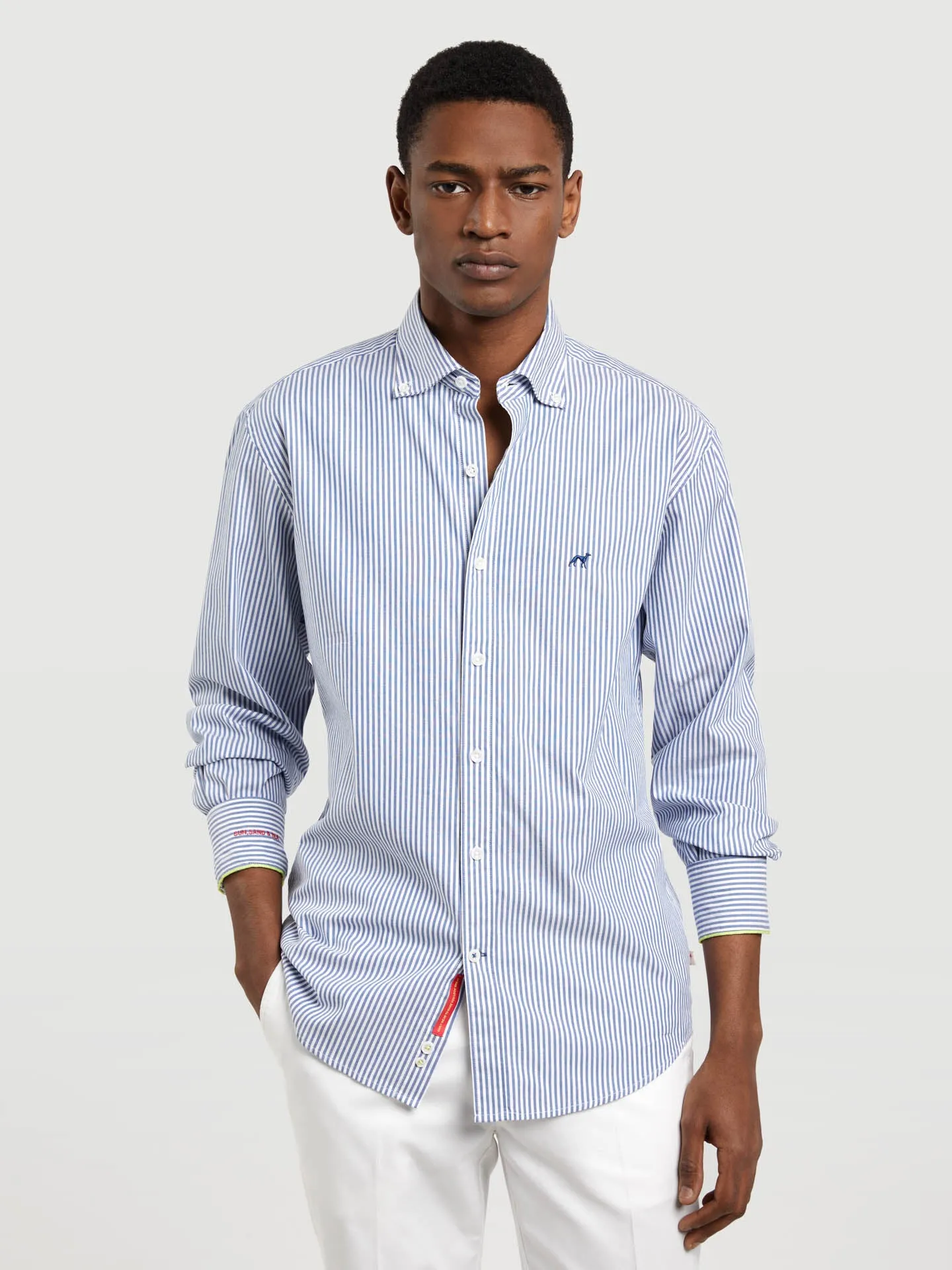 Respekt slim fit striped oxford shirt