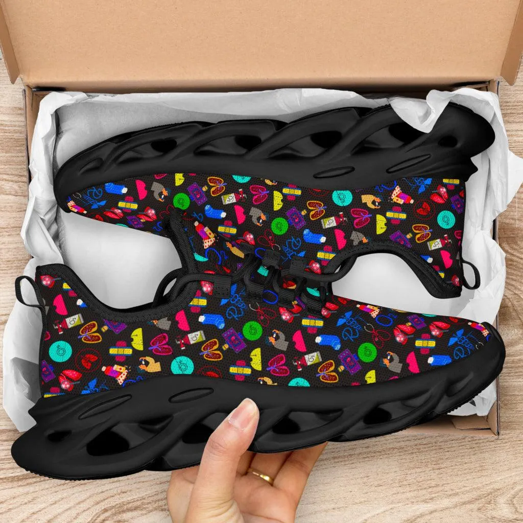 Respiratory Therapist Icons Sneakers - Black Sole