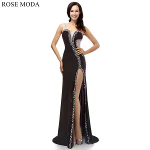 Rosemoda Sheath One Shoulder Velvet Evening Dress With Slit