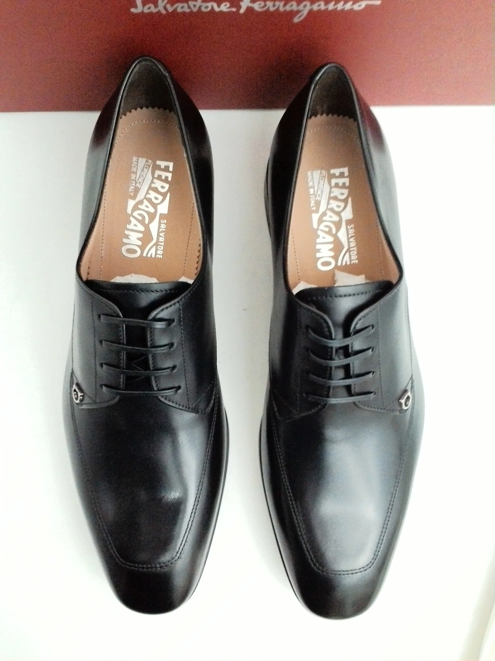 Salvatore Ferragamo Men's Tristano Nero Calf Leather Dress Shoes Size 7-13 E
