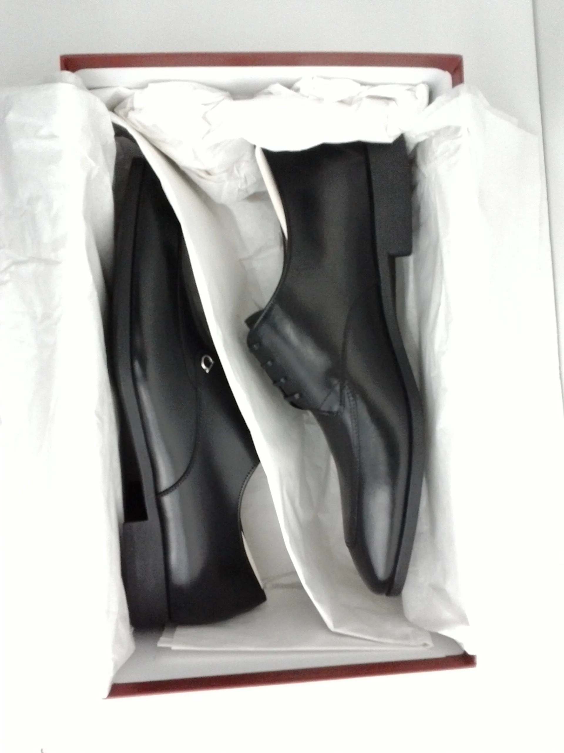 Salvatore Ferragamo Men's Tristano Nero Calf Leather Dress Shoes Size 7-13 E