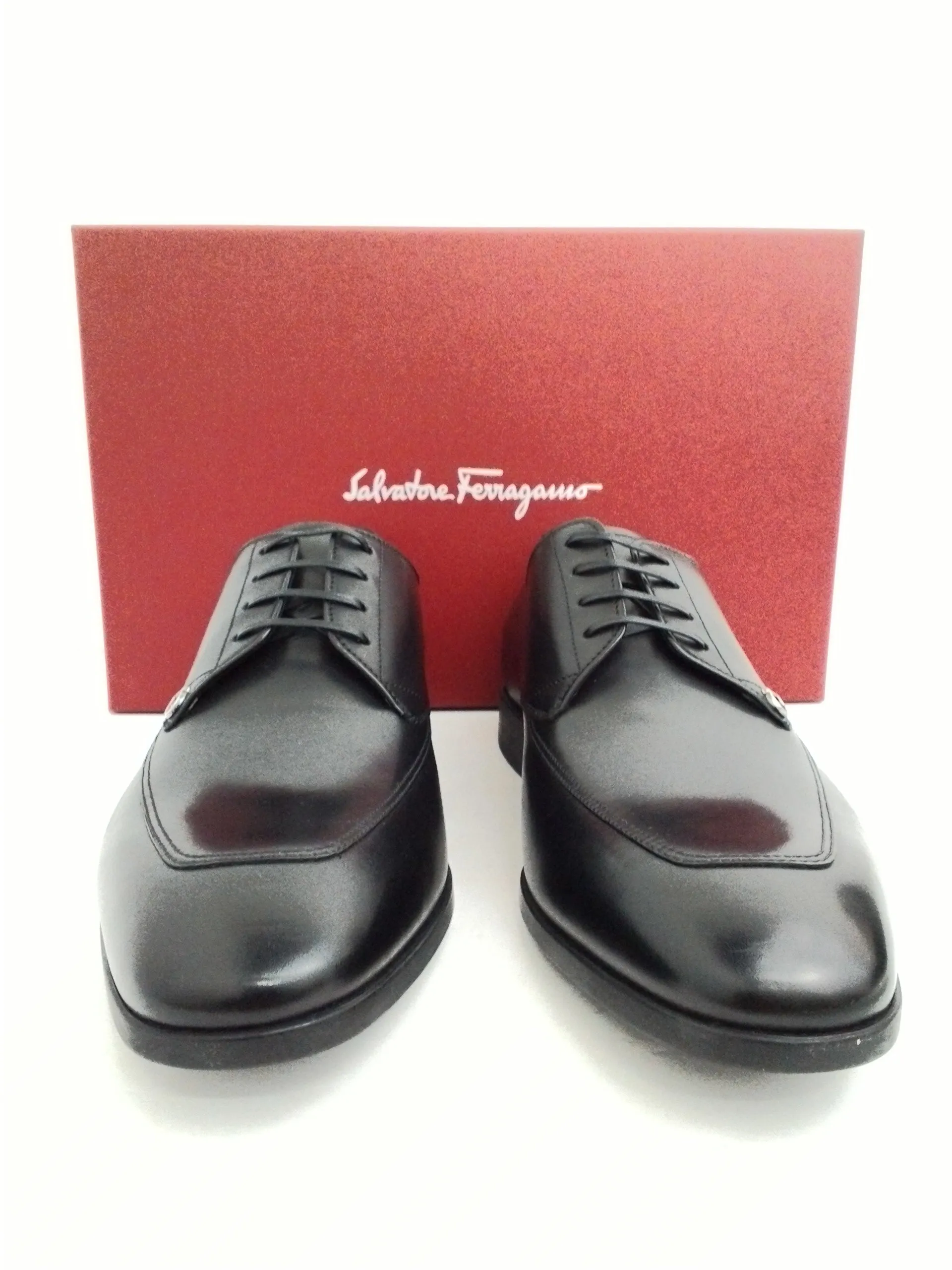 Salvatore Ferragamo Men's Tristano Nero Calf Leather Dress Shoes Size 7-13 E