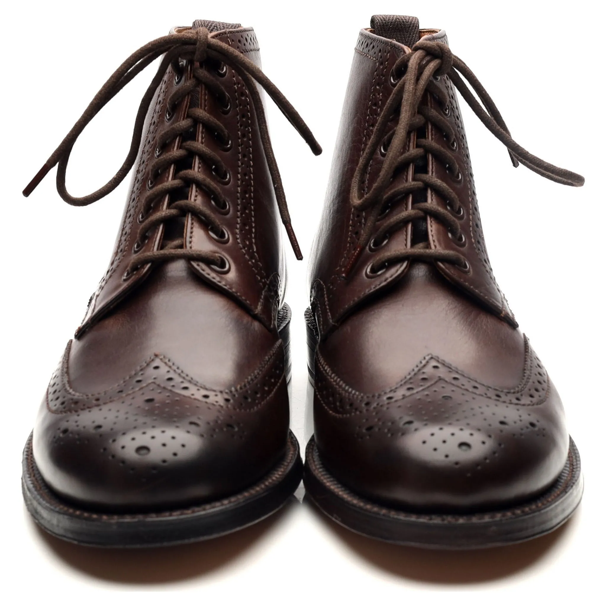 'Sharp' Dark Brown Leather Brogues Boots UK 7.5 G