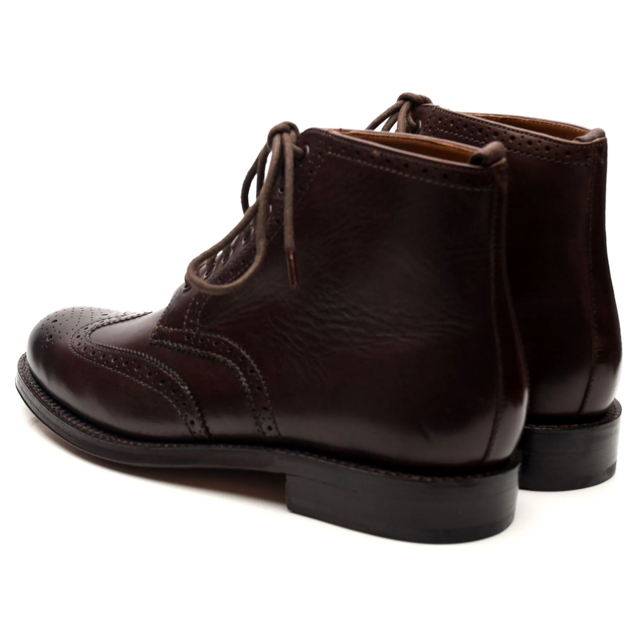 'Sharp' Dark Brown Leather Brogues Boots UK 7.5 G