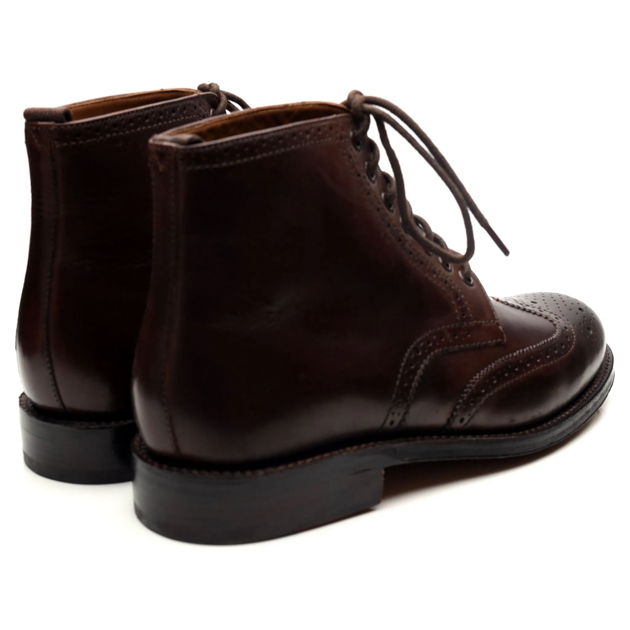 'Sharp' Dark Brown Leather Brogues Boots UK 7.5 G