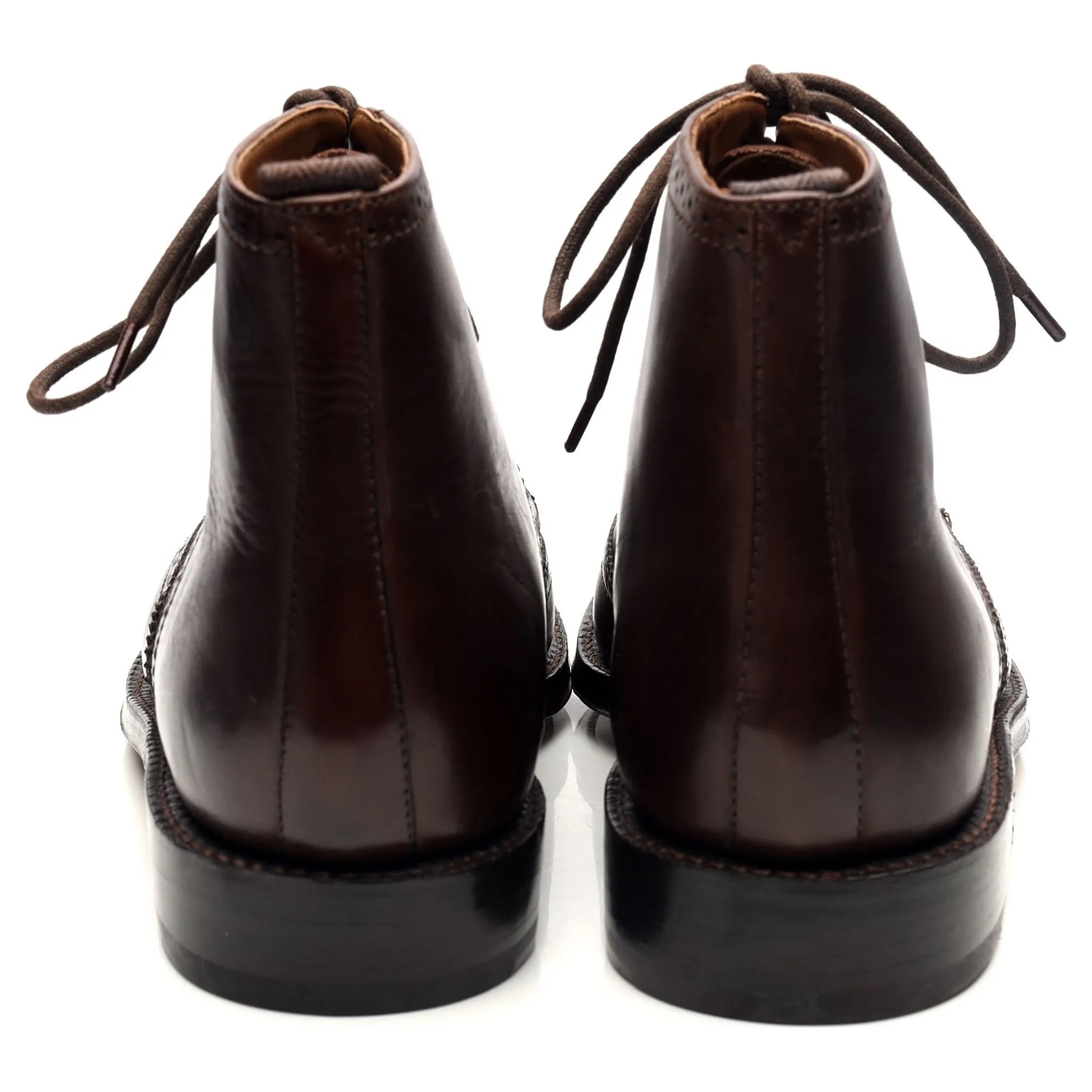 'Sharp' Dark Brown Leather Brogues Boots UK 7.5 G