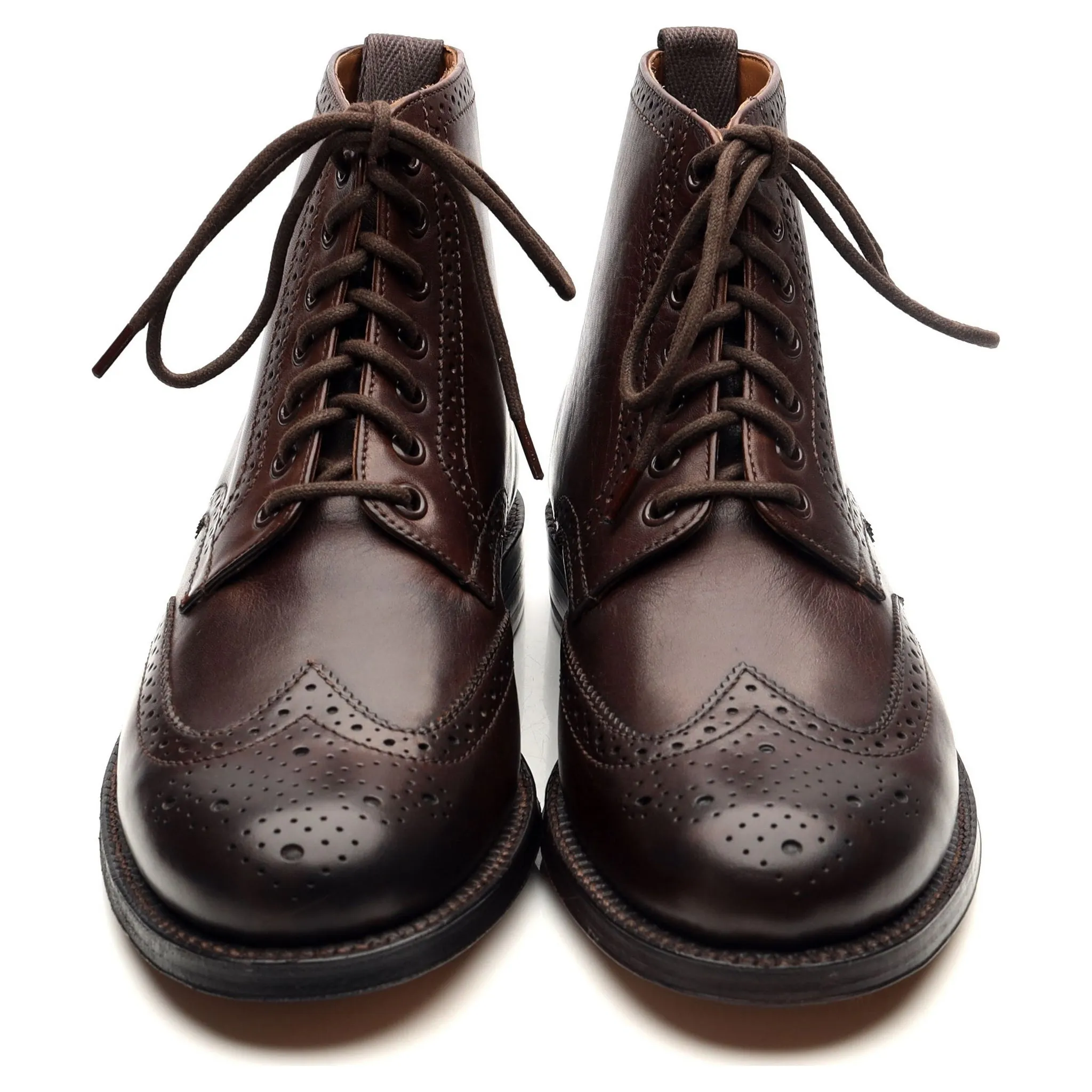 'Sharp' Dark Brown Leather Brogues Boots UK 7.5 G