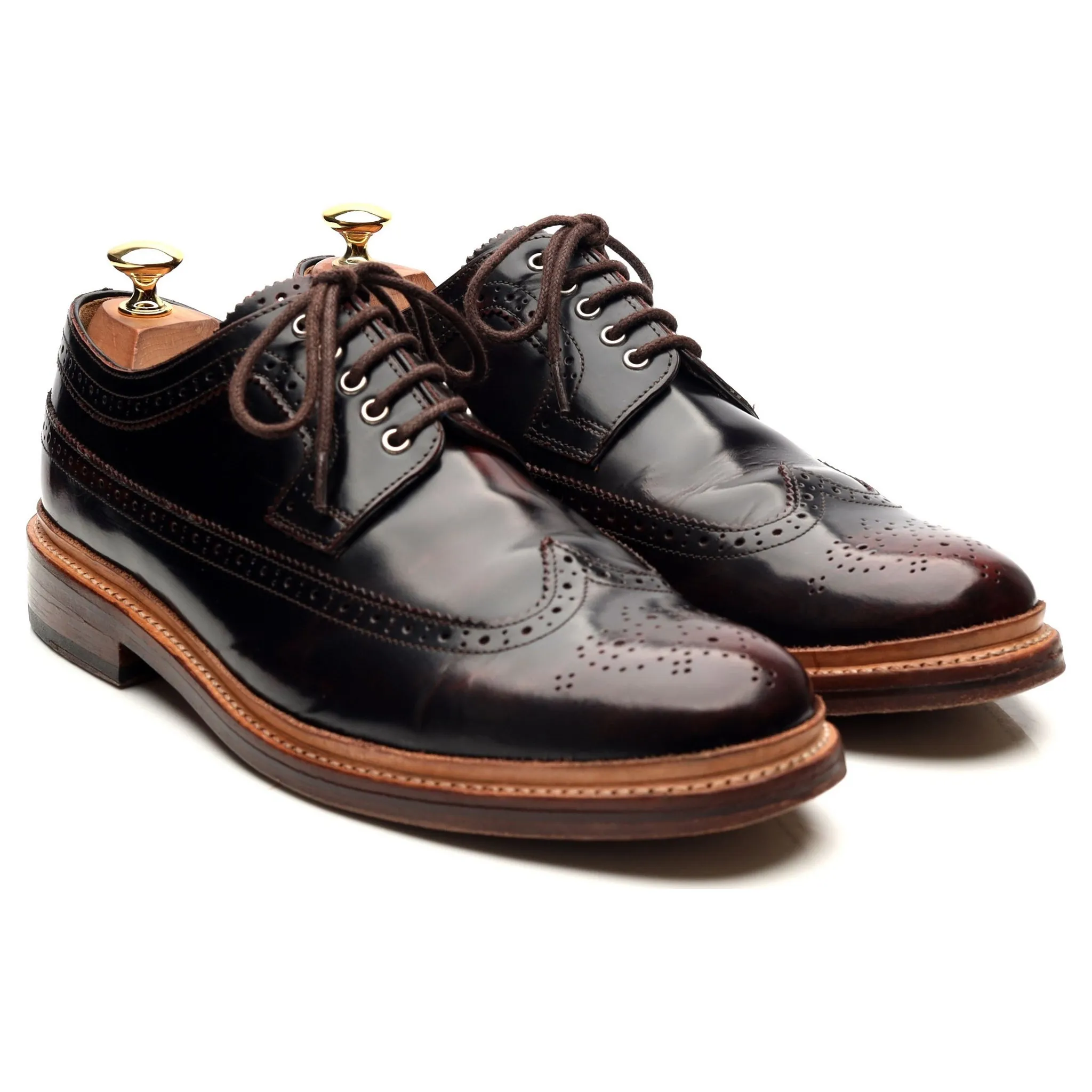 'Sid' Burgundy Leather Derby Brogues UK 9 G