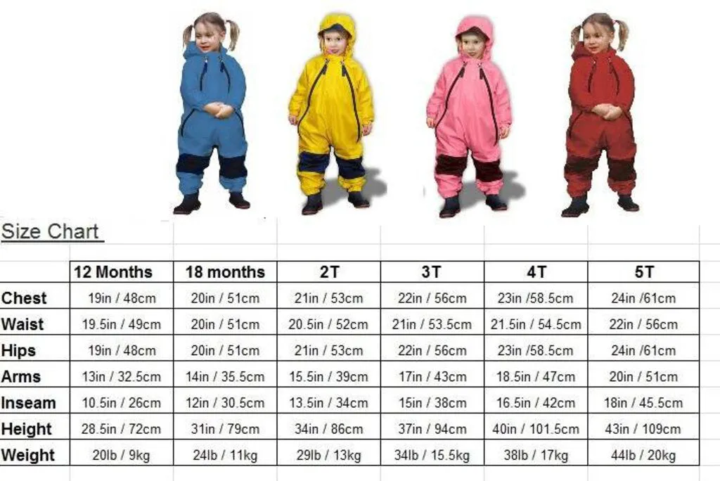 Size 5: Muddy Buddy Tuffo RED Rain Suit NEW