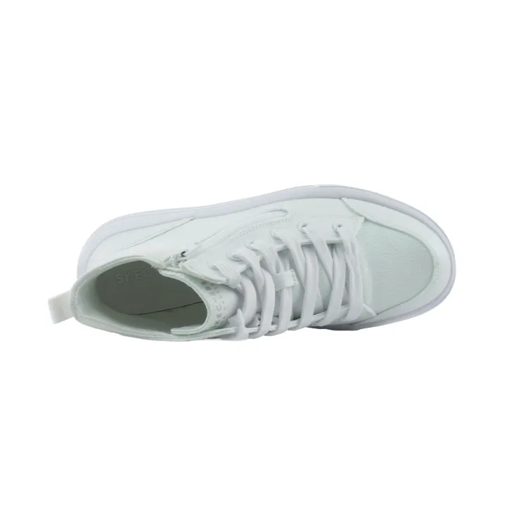 Skechers scarpa sneakers da ragazza alta con cerniera Hyperlift 310253L/WHT bianco