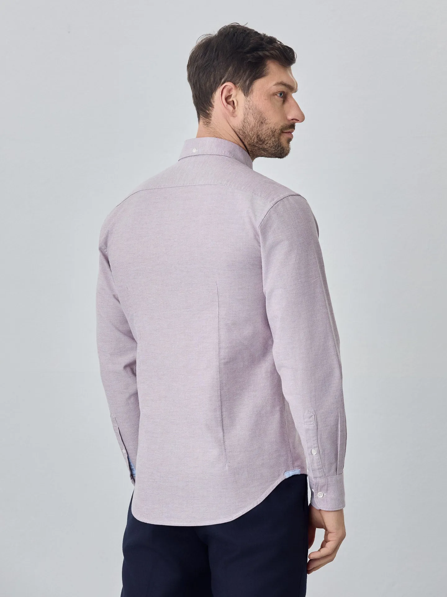 Slim fit 100I cotton plain oxford shirt