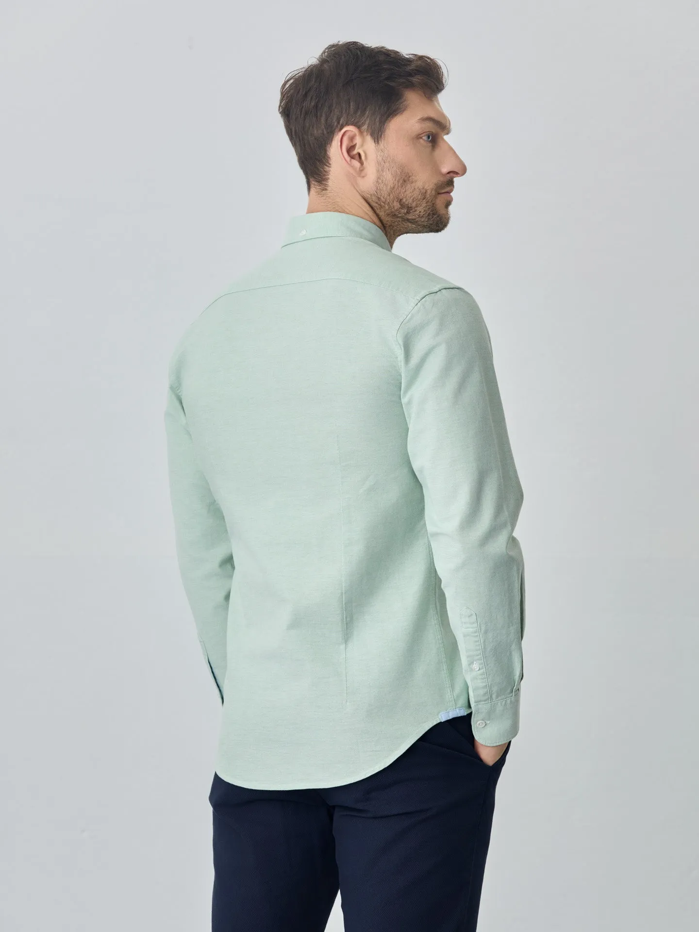 Slim fit 100I cotton plain oxford shirt