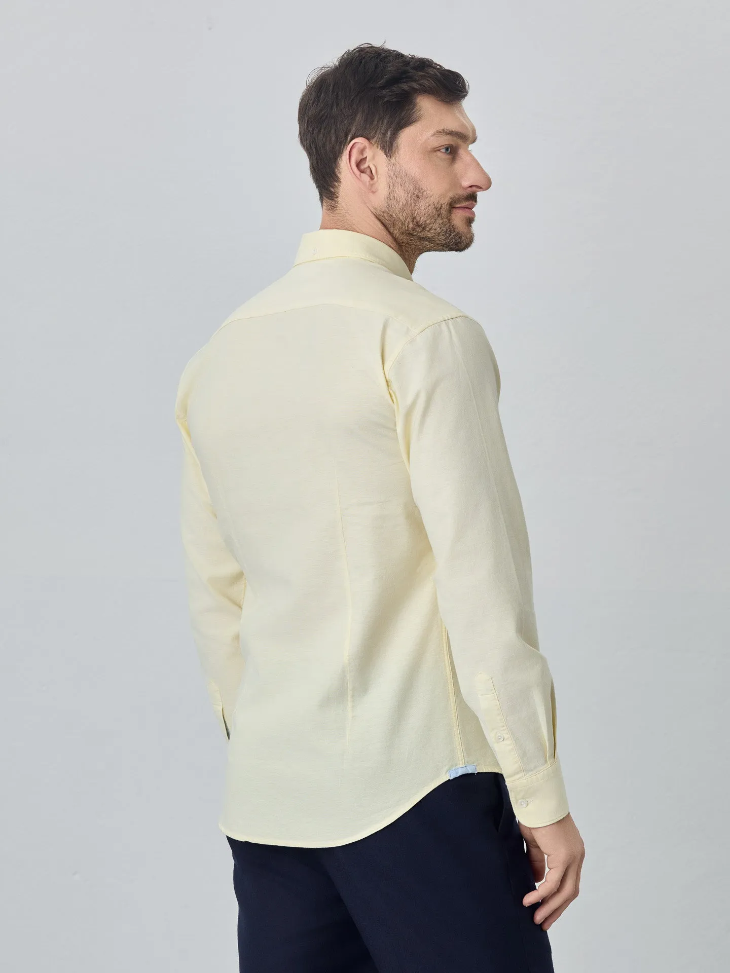 Slim fit 100I cotton plain oxford shirt