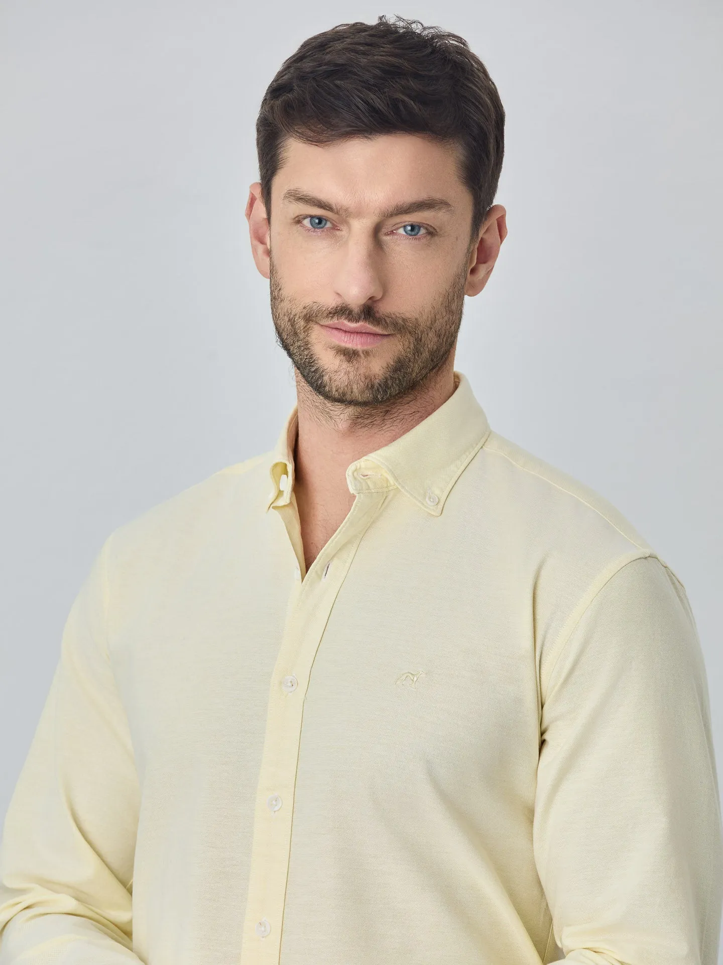 Slim fit 100I cotton plain oxford shirt