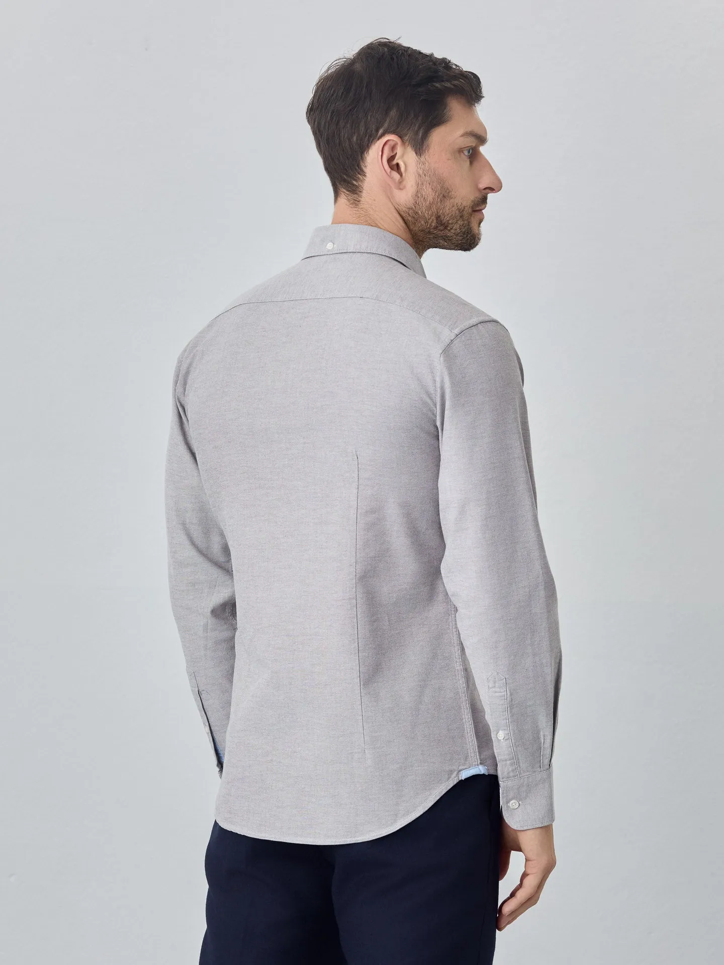 Slim fit 100I cotton plain oxford shirt