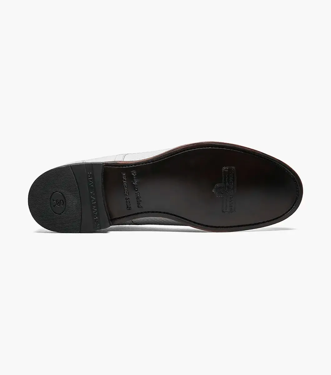 Stacy Adams White Madison Anaconda Plain Toe Oxford Men's shoe
