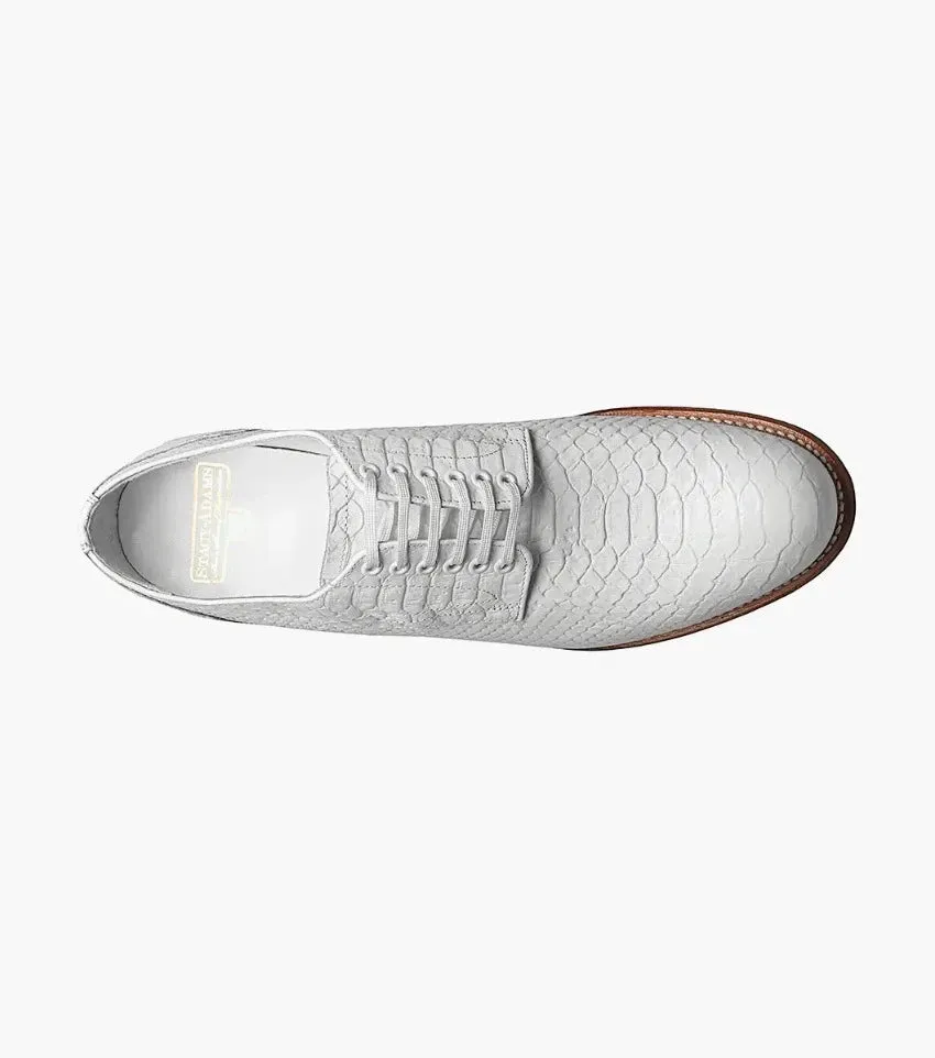 Stacy Adams White Madison Anaconda Plain Toe Oxford Men's shoe