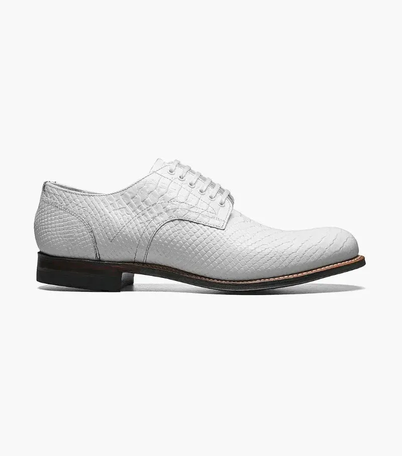 Stacy Adams White Madison Anaconda Plain Toe Oxford Men's shoe