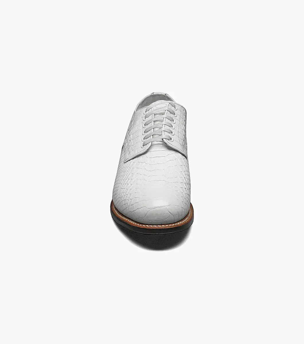 Stacy Adams White Madison Anaconda Plain Toe Oxford Men's shoe
