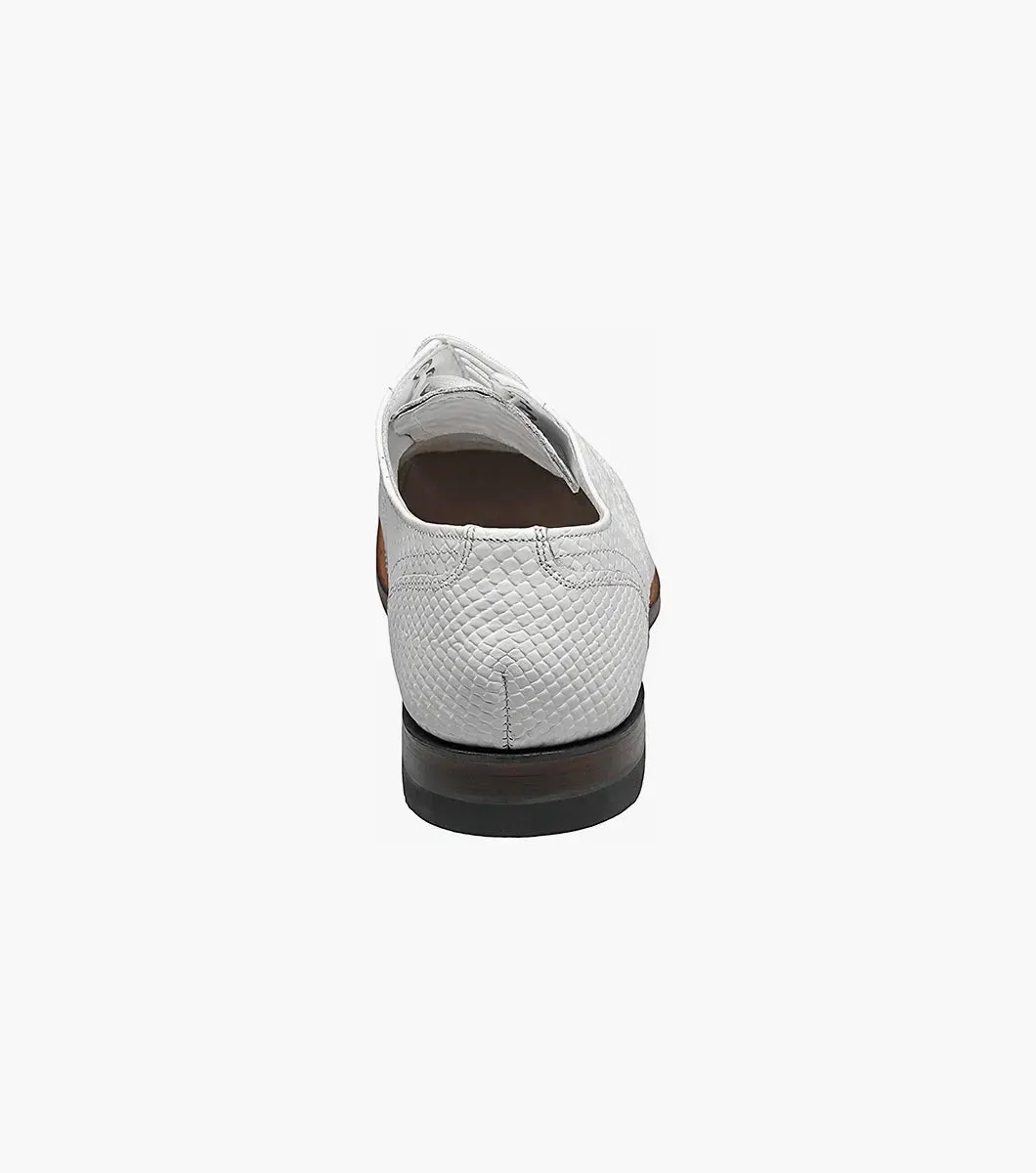 Stacy Adams White Madison Anaconda Plain Toe Oxford Men's shoe