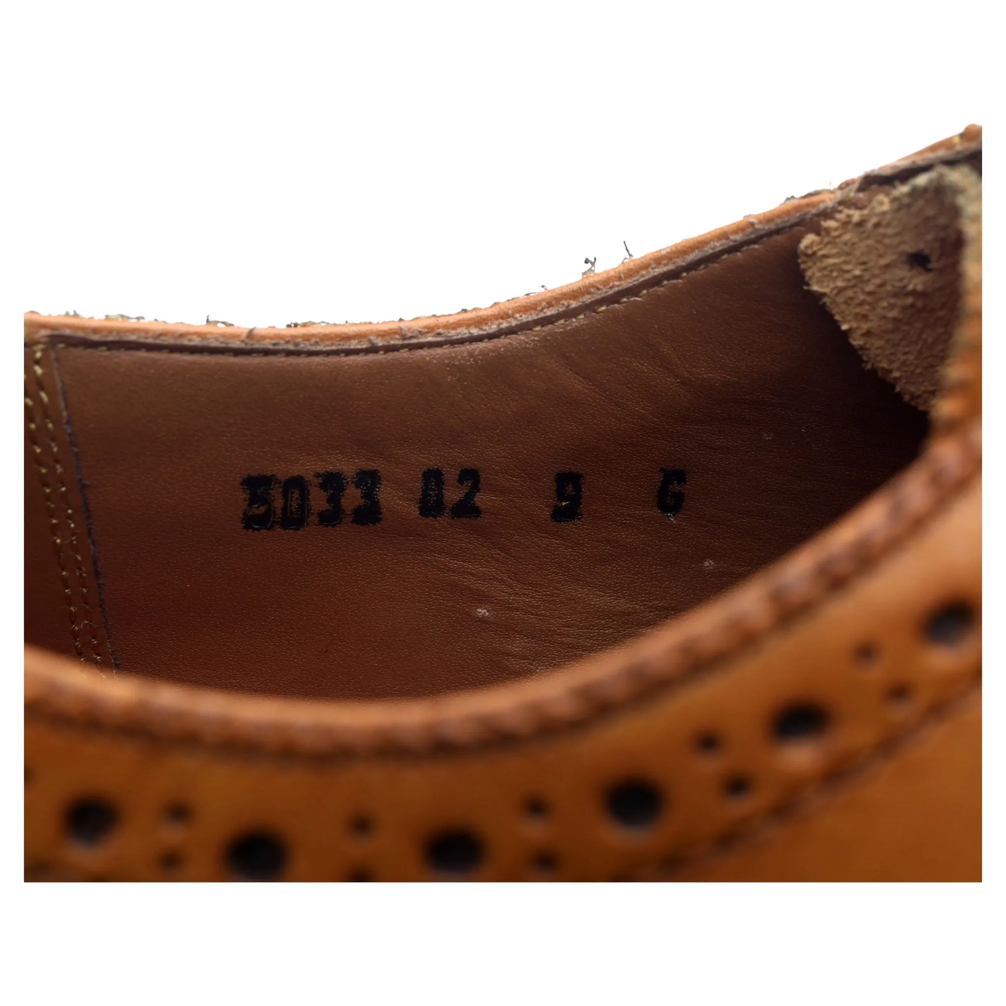 'Stanley' Tan Brown Leather Brogues UK 9 G