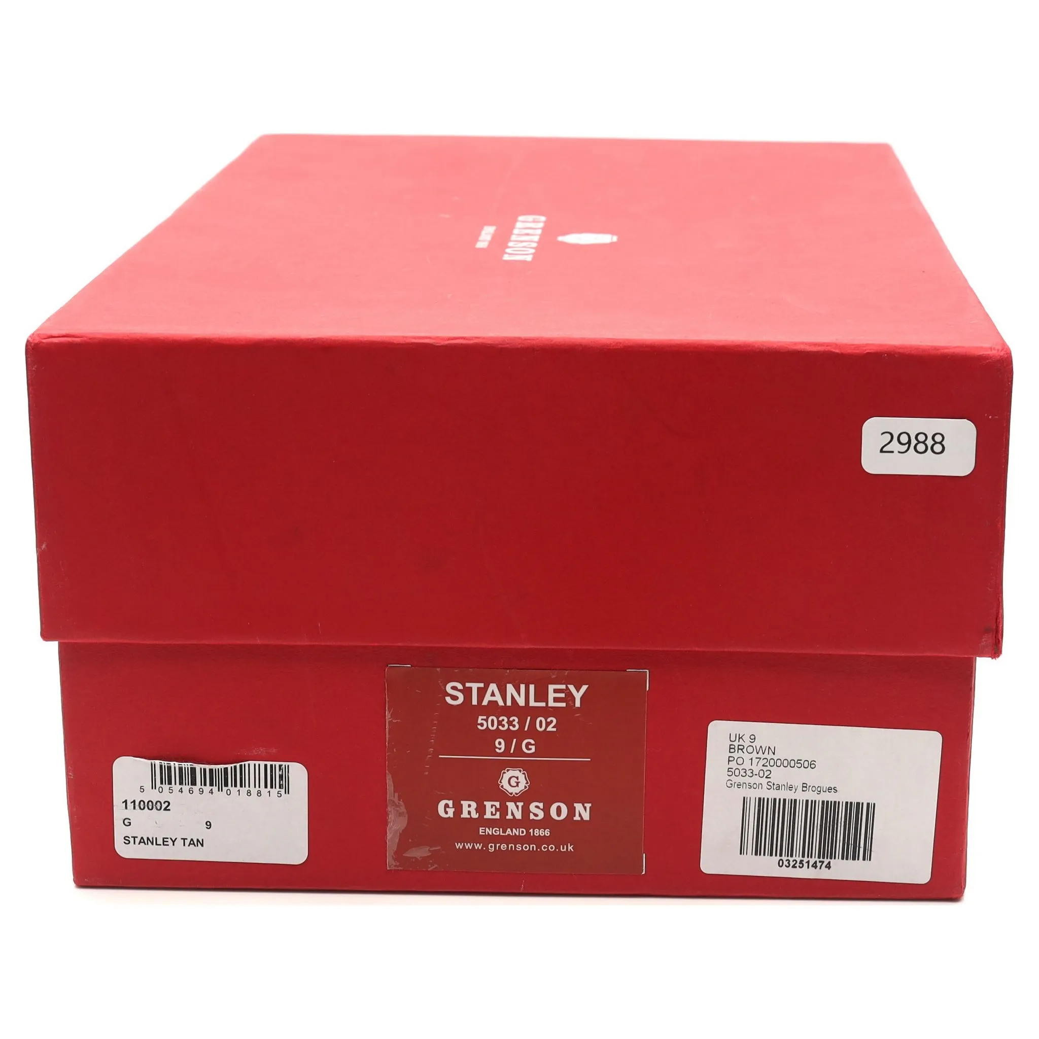 'Stanley' Tan Brown Leather Brogues UK 9 G