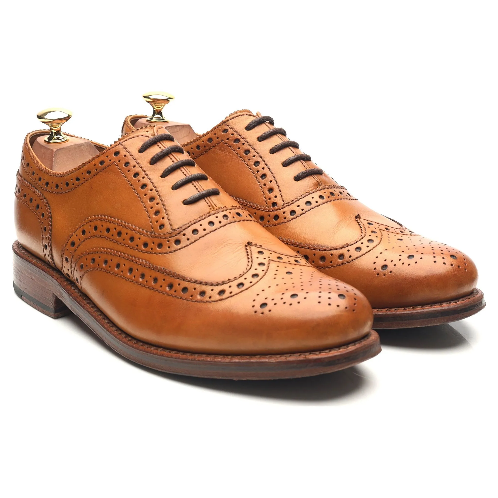 'Stanley' Tan Brown Leather Brogues UK 9 G