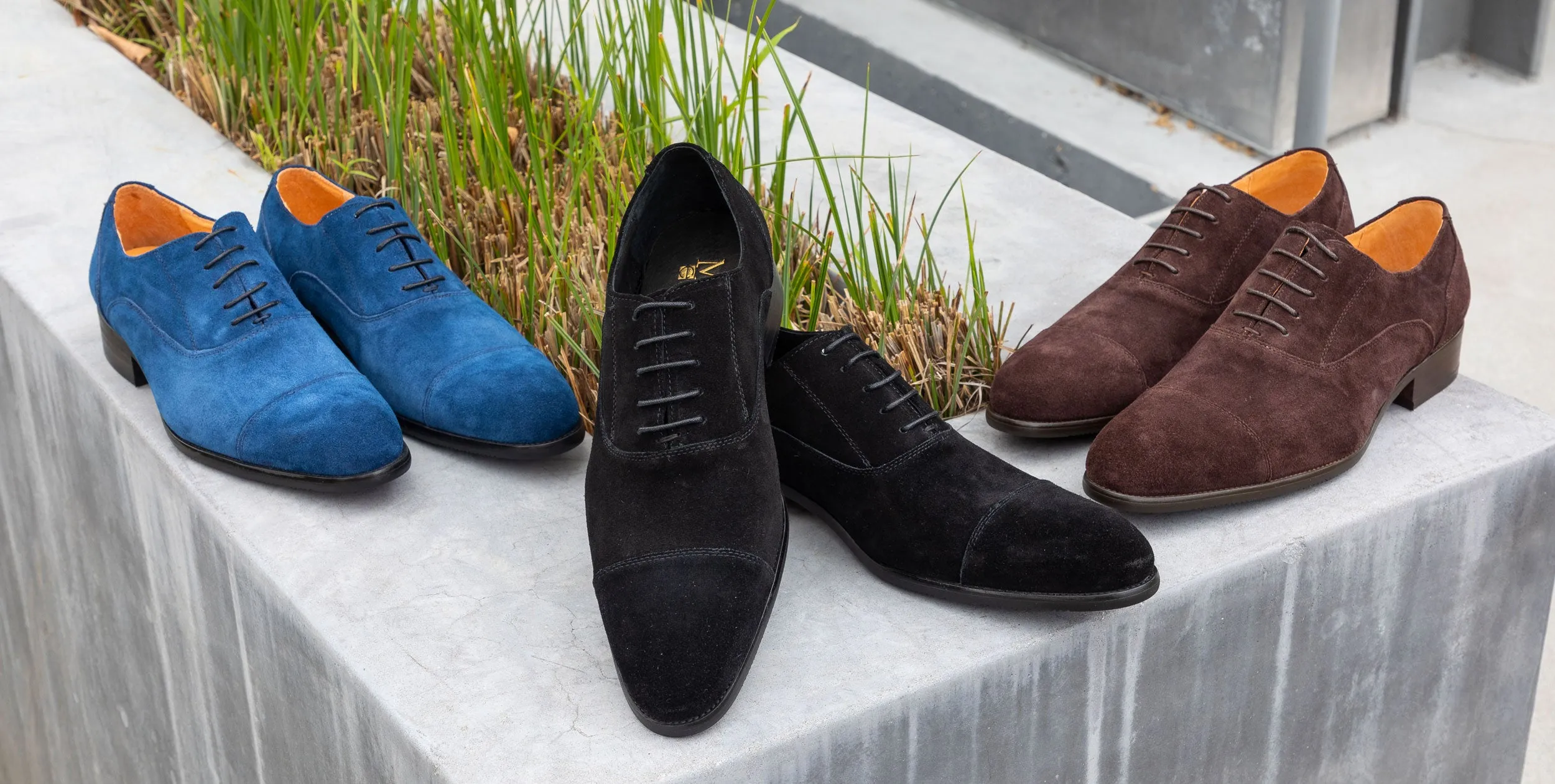 Suede Lace-Up Oxford Blue