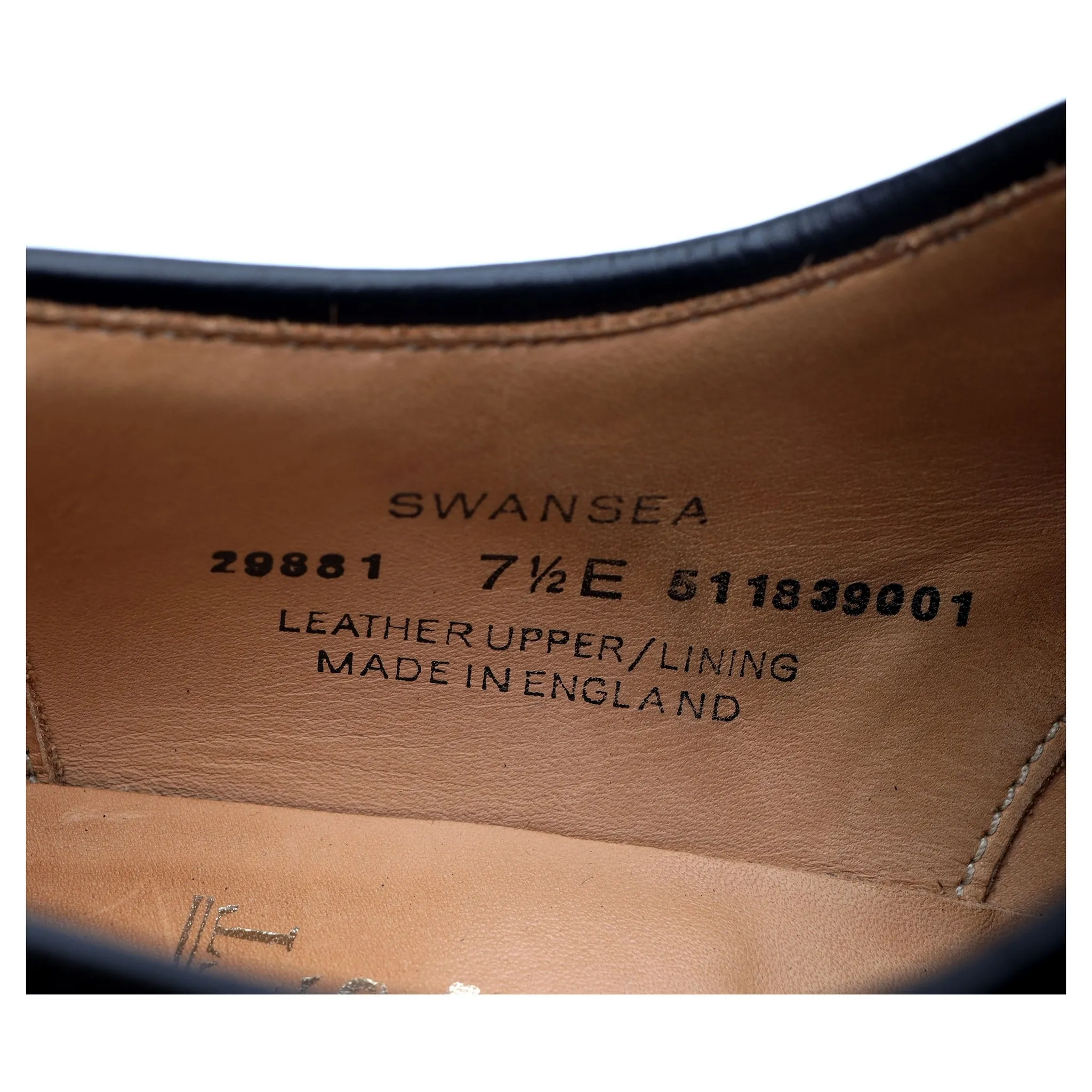 'Swansea' Black Leather Derby Brogues UK 7.5 E