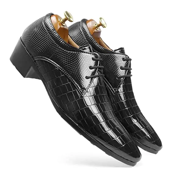 Synthetic Material Casual Lace-up Height Increasing Shoes-JonasParamount