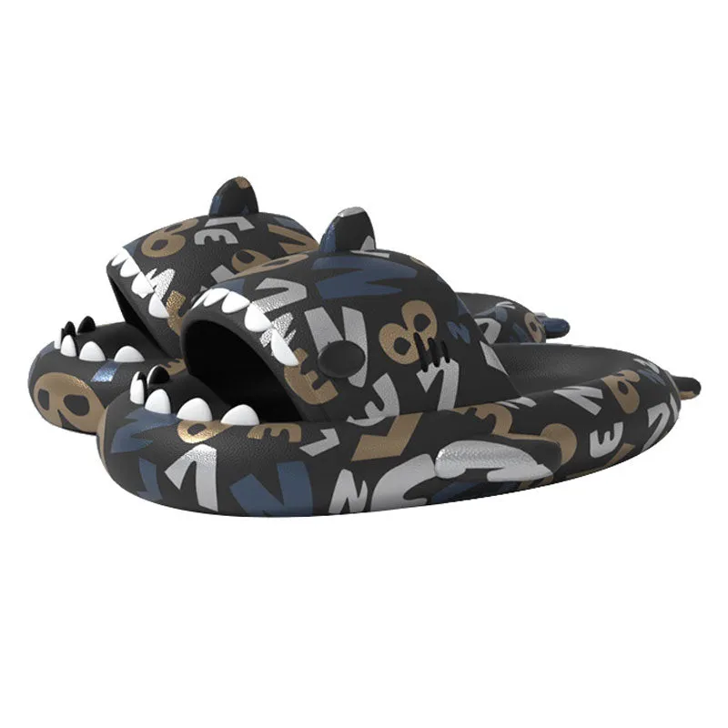 The Cyberpunk Cloud Shark Slides Unisex Shark Slippers