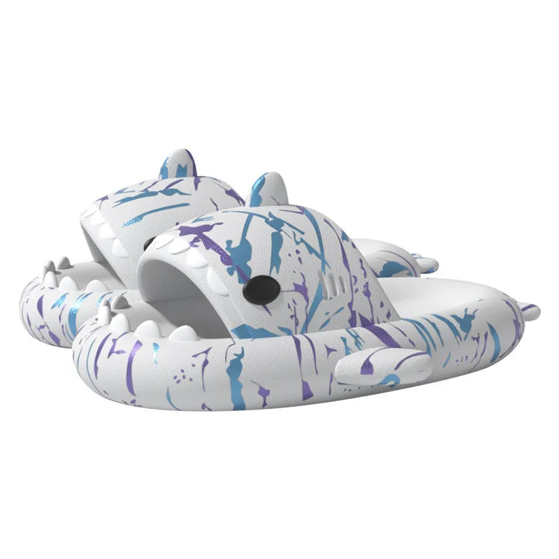 The Cyberpunk Cloud Shark Slides Unisex Shark Slippers