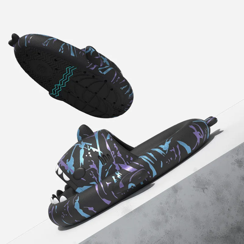 The Cyberpunk Cloud Shark Slides Unisex Shark Slippers