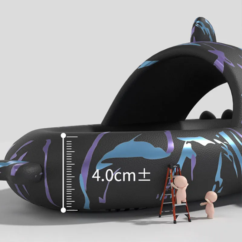 The Cyberpunk Cloud Shark Slides Unisex Shark Slippers