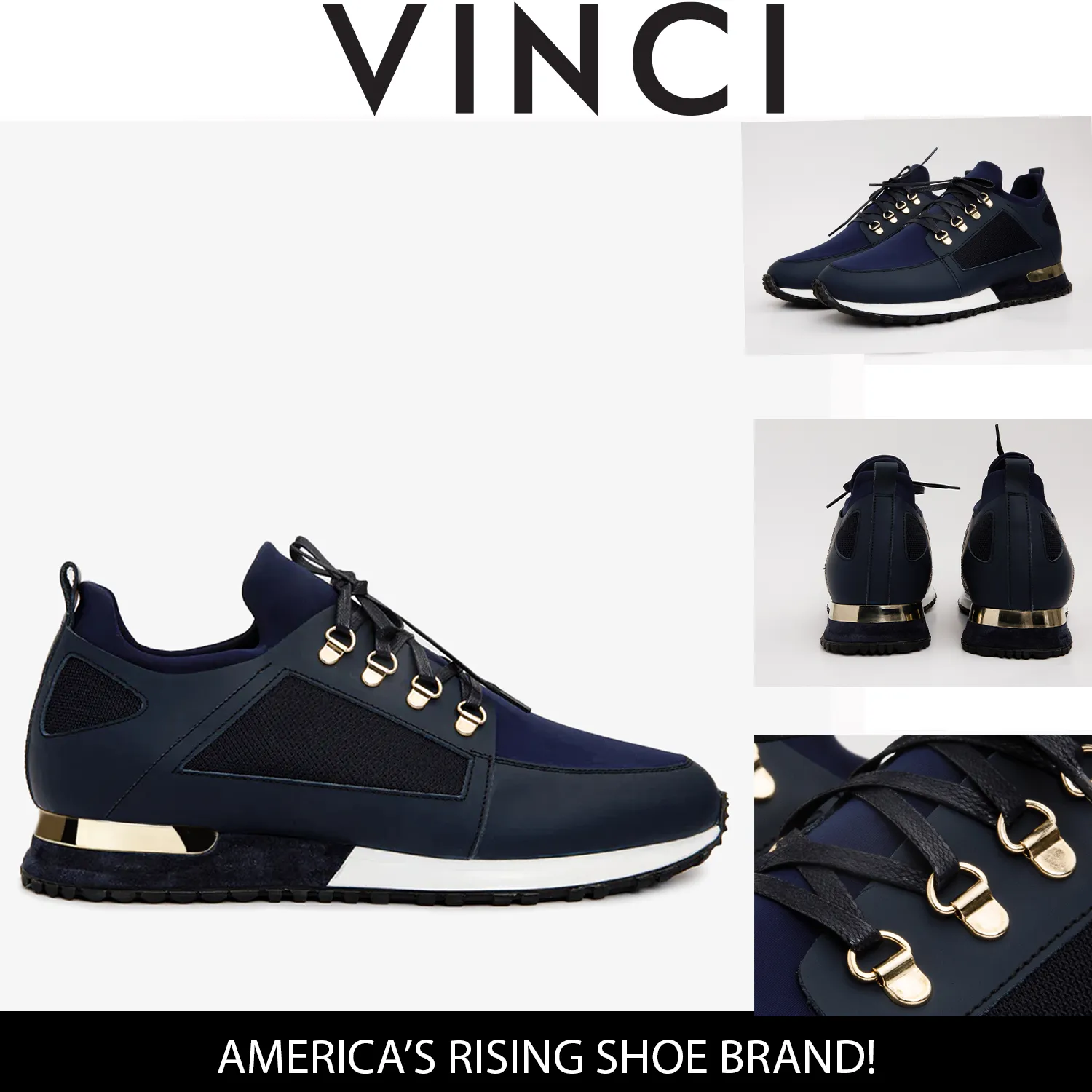 The Emir Navy Leather Men Sneaker