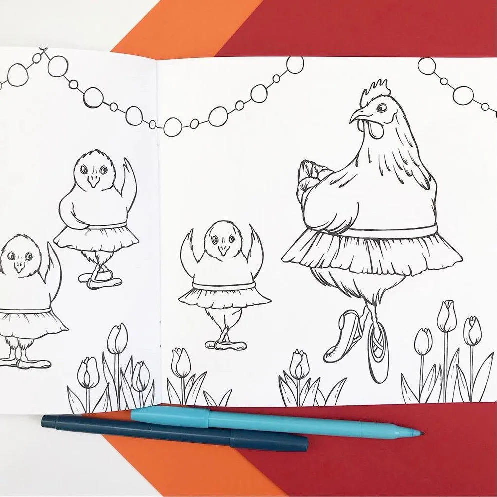 The Fashionable Hens Coloring Book