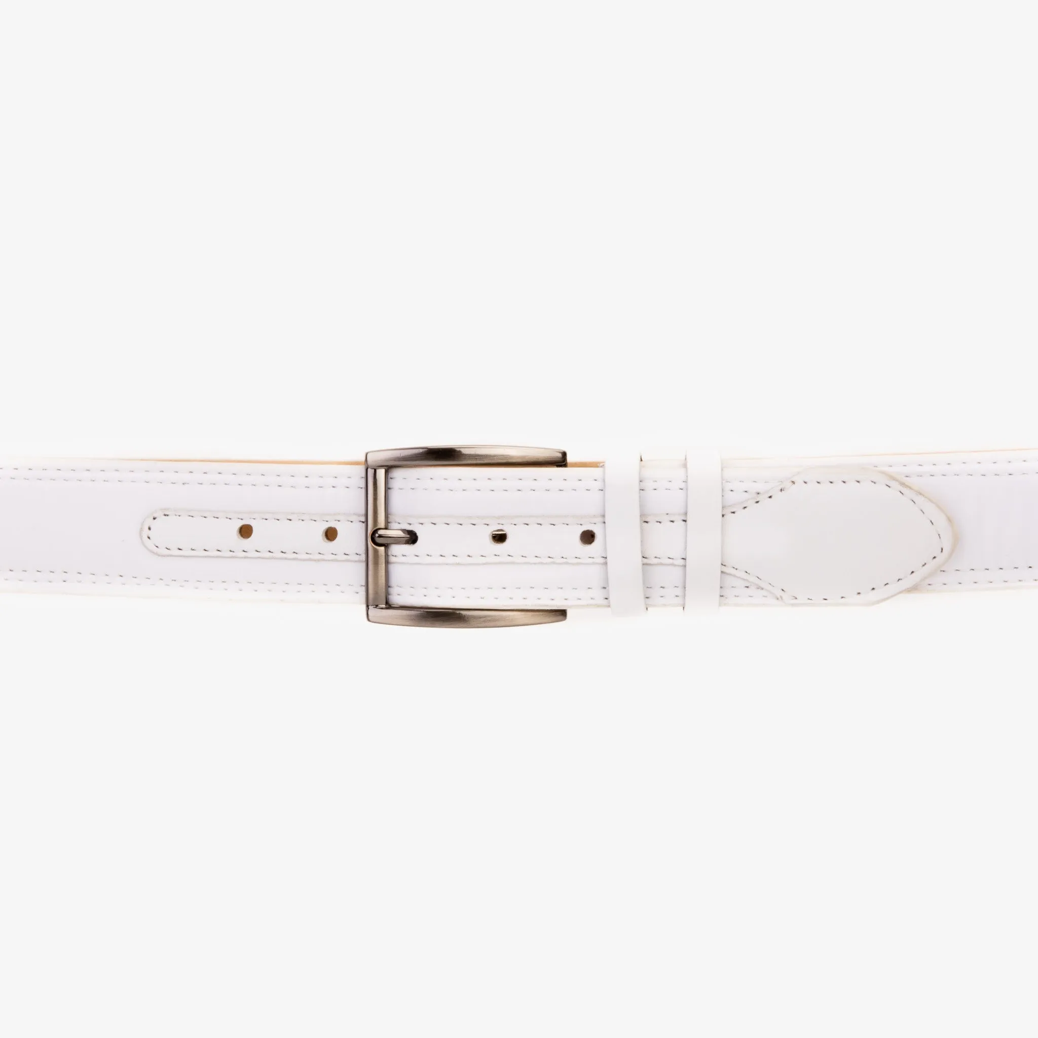 The Lexington White Leather Belt