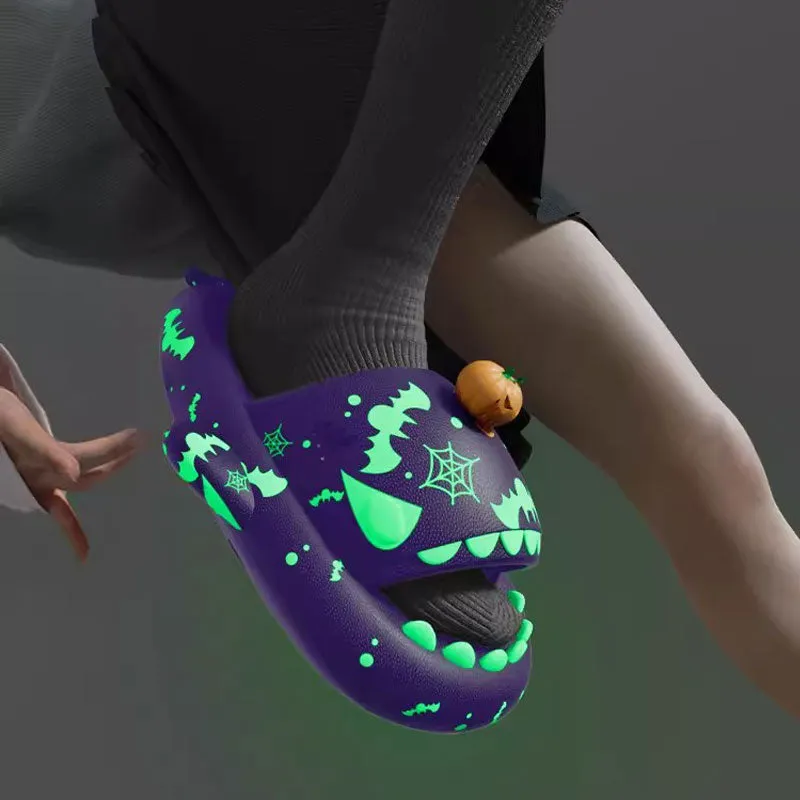 The Luminous Unisex Sizing Slippers Christmas Charms Shark Sandals