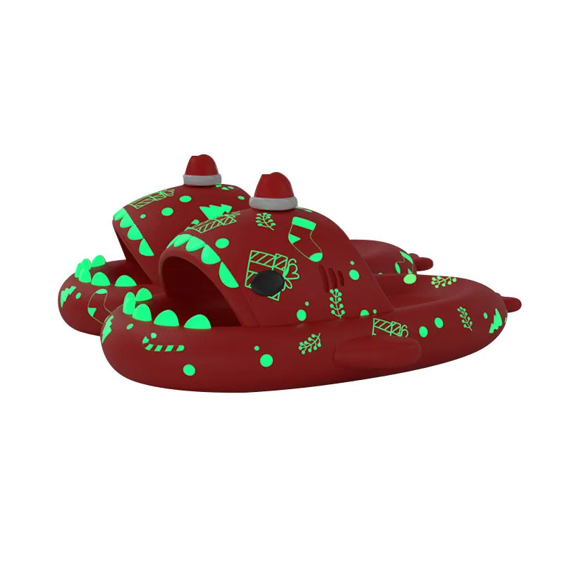 The Luminous Unisex Sizing Slippers Christmas Charms Shark Sandals