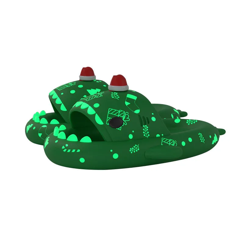 The Luminous Unisex Sizing Slippers Christmas Charms Shark Sandals