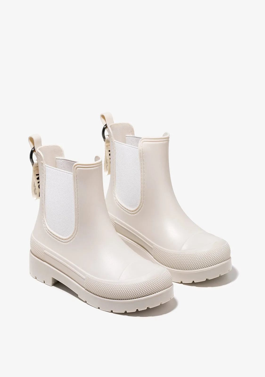 Unisex Beige Rain Boots B&W